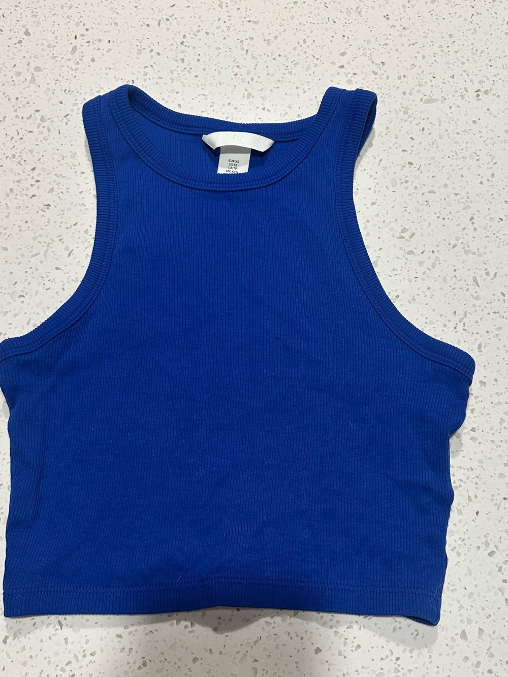 H&M Royal Blue Ribbed Crop Tank